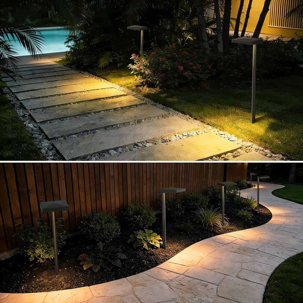 Low Voltage Landscape Lighting, All-in-one 6W LED Outdoor Pathway Lights Kit with Transformer and UL Listed Wire 5CCT IP66 Waterproof Landscape Lights for Walkway Garden Yard Patio(12 Pack)