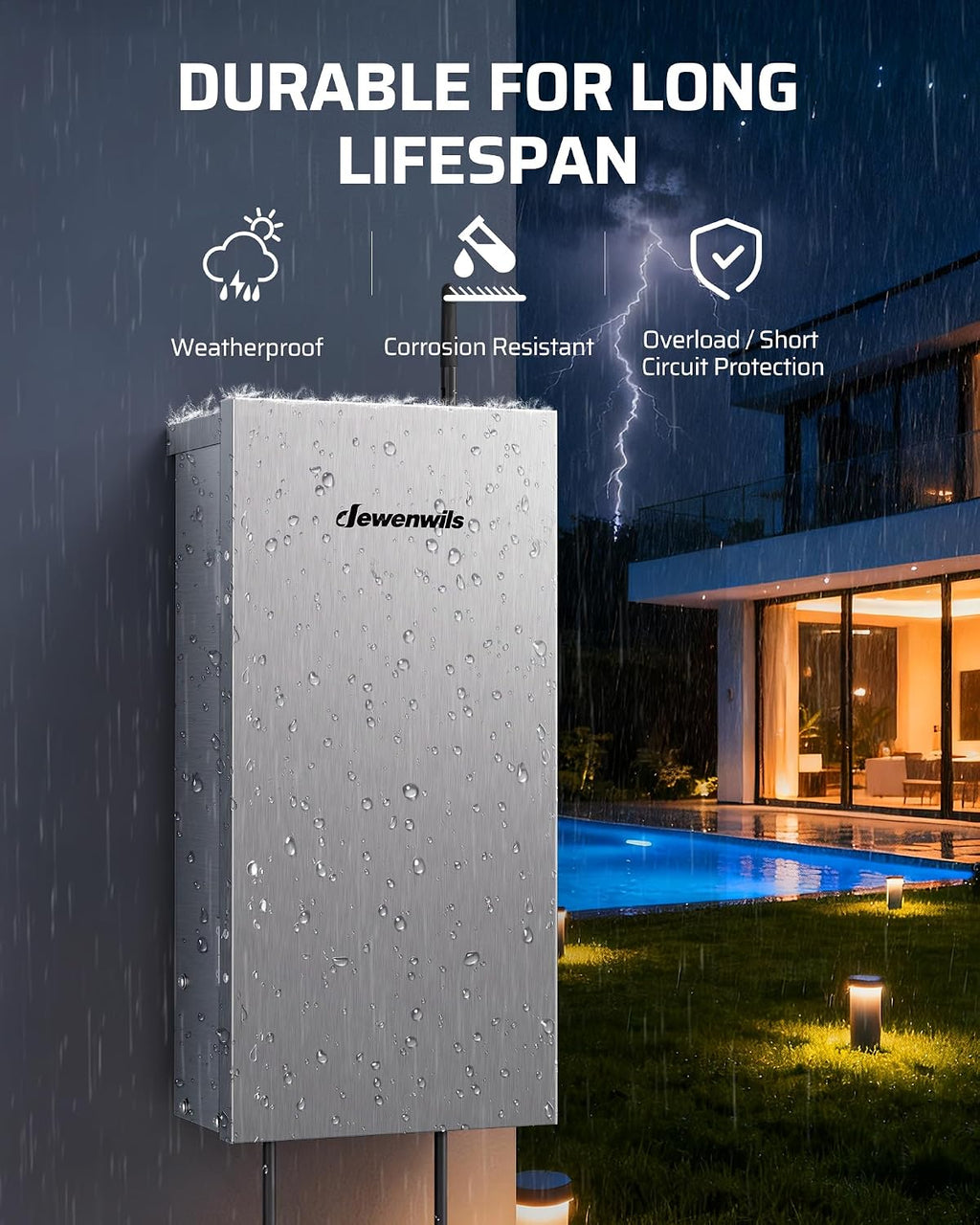 DEWENWILS 300W Wi-Fi Low Voltage Landscape Transformer with 3 Zones, 2.4GHz Smart Low Voltage Transformer, 120V AC to 12V/14V AC, Landscape Lighting Transformer for Outdoor Lights, LED Lights