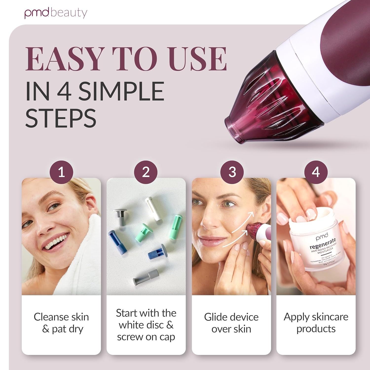 PMD Beauty Personal Microderm Classic - At-Home Use, Facial Exfoliator Tool, Microdermabrasion Machine Kit for Face and Body Skincare