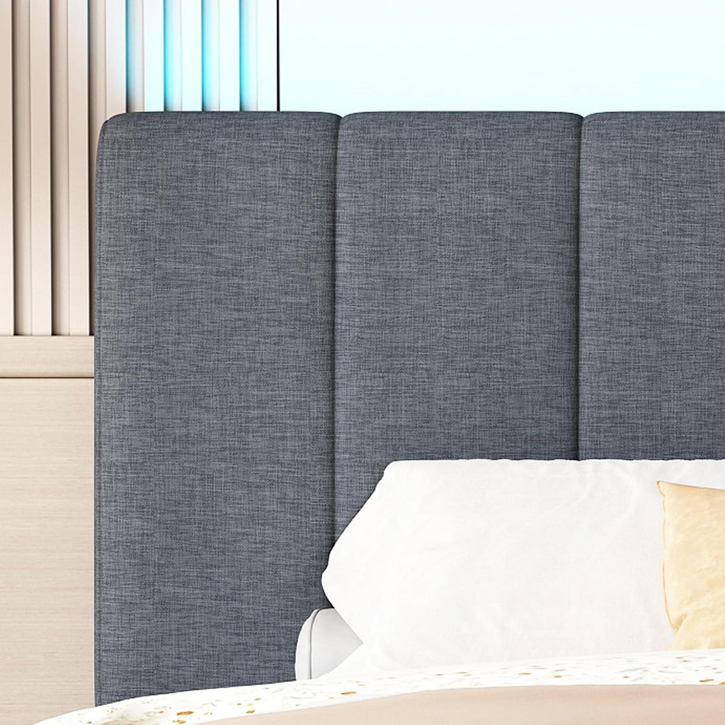 Ball & Cast Full Size Upholstered Platform Bed with Remote Control Intelligence Led Lights App and Trundle,Wood Bed Frame w/Charging Station Headboard & Eva Silent Strip,Bebframe for Apartment,Gray
