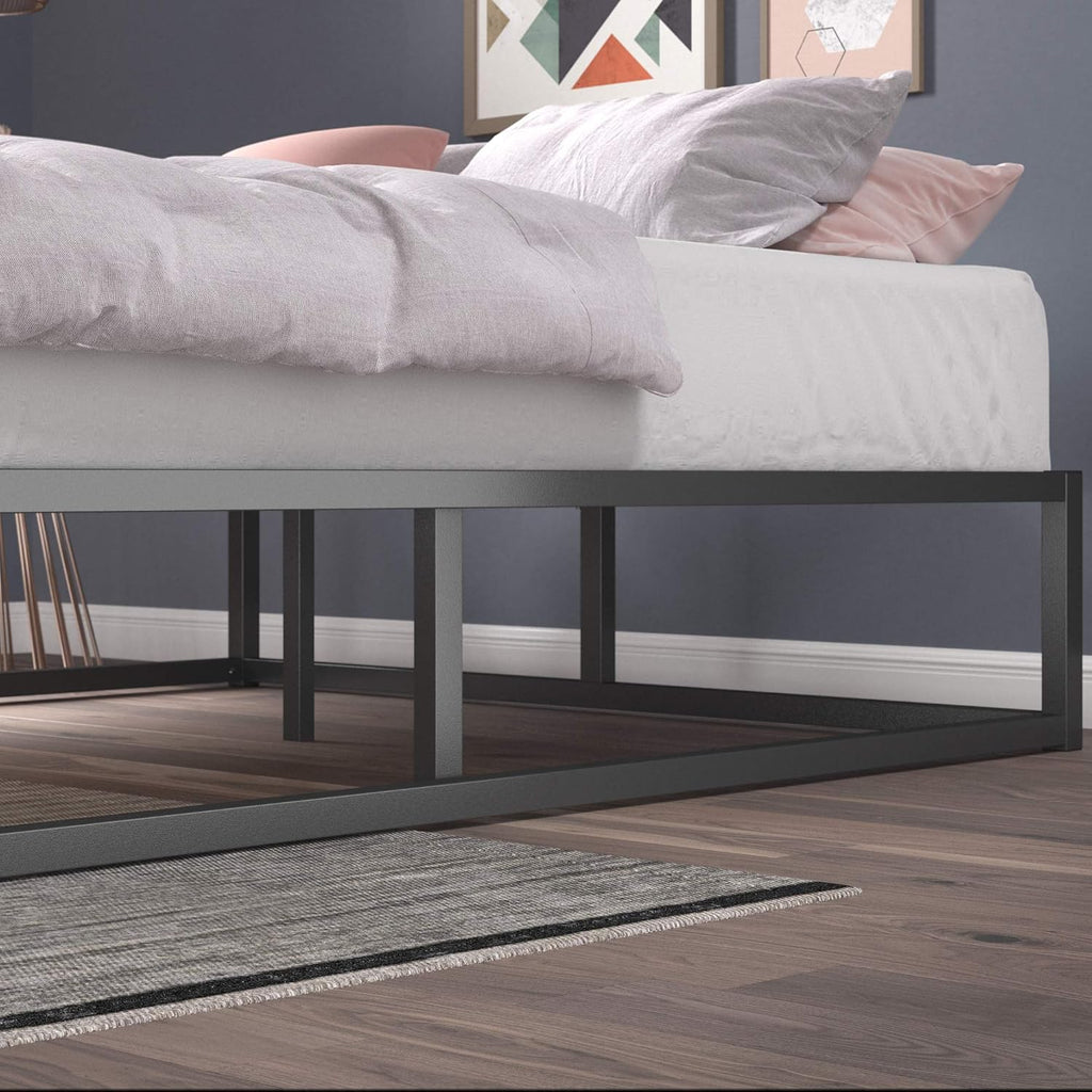 Zinus Joseph 10 Inch Metal Platforma Bed Frame/Mattress Foundation/Wood Slat Support/No Box Spring Needed/Sturdy Steel Structure, Queen, Black
