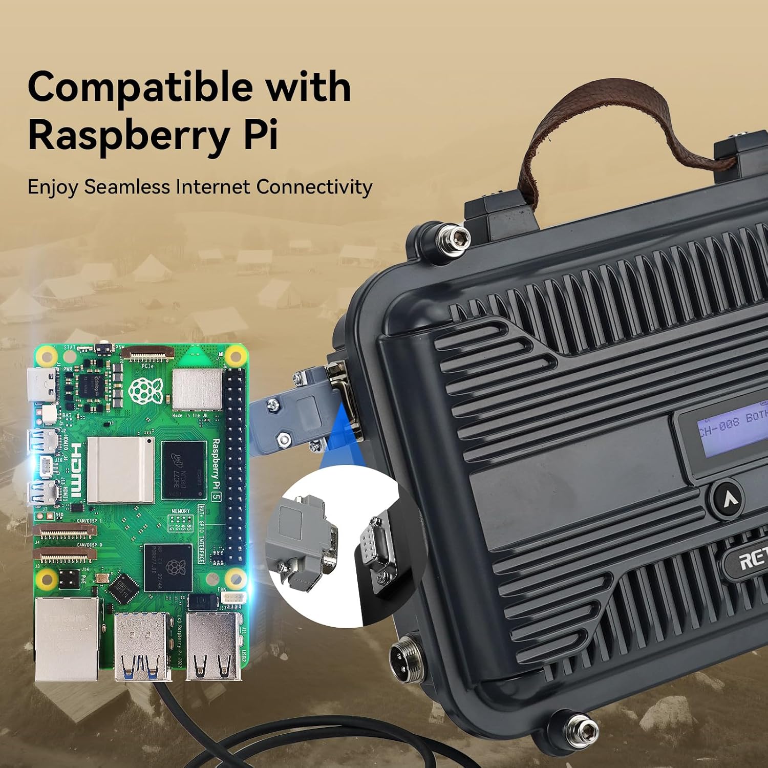 Retevis RT97S GMRS Repeater, RT97 Upgraded Version, Radio Repeater, Full Duplex Long Range, Compatible with Raspberry Pi, Portable, LCD Screen,for Remote Area, Emergency Rescue, Logistics(1 Pack)