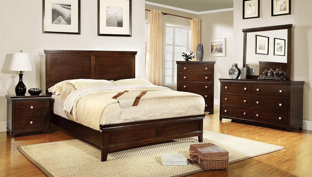 24/7 Shop at Home Zabdiel Casual Wood 2-Piece California King Bedroom Set, Brown Cherry