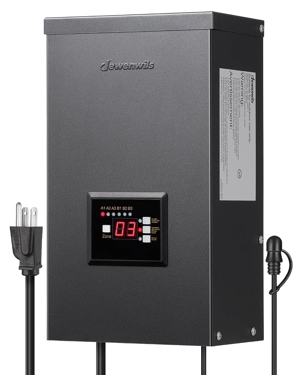 DEWENWILS 600W Low Voltage Landscape Transformer, 6 Independent Outputs, Outdoor Waterproof 12 Volt Transformer with Photocell & Timer, 120V to 12V/14V AC, Multi Zone Landscape Lighting Transformer…