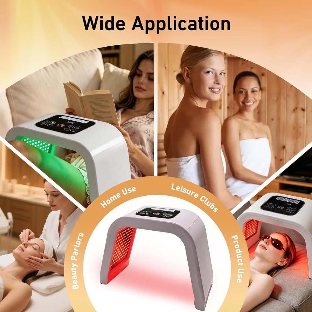Light Mask - 8 in 1 Color Photon Facial Device for Skin Care, Red & Blue Light for Face, Neck & Body, Rechargeable Home Use (8 in 1 color)