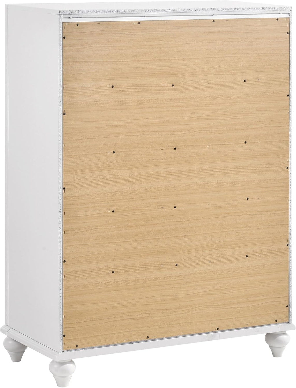 Coaster Home Furnishings Barzini Modern Classic 5-Piece Bedroom Set Leatherette Upholstered California King Size Panel Bed Frame 56-inch Headboard White 205891KW-S5