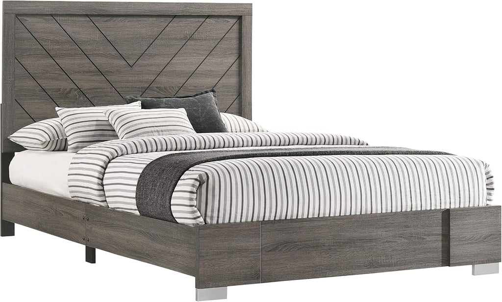 Kings Brand Furniture – Lorain 5-Piece King Size Gray Bedroom Set. Bed, Dresser, Mirror, & 2 Nightstands