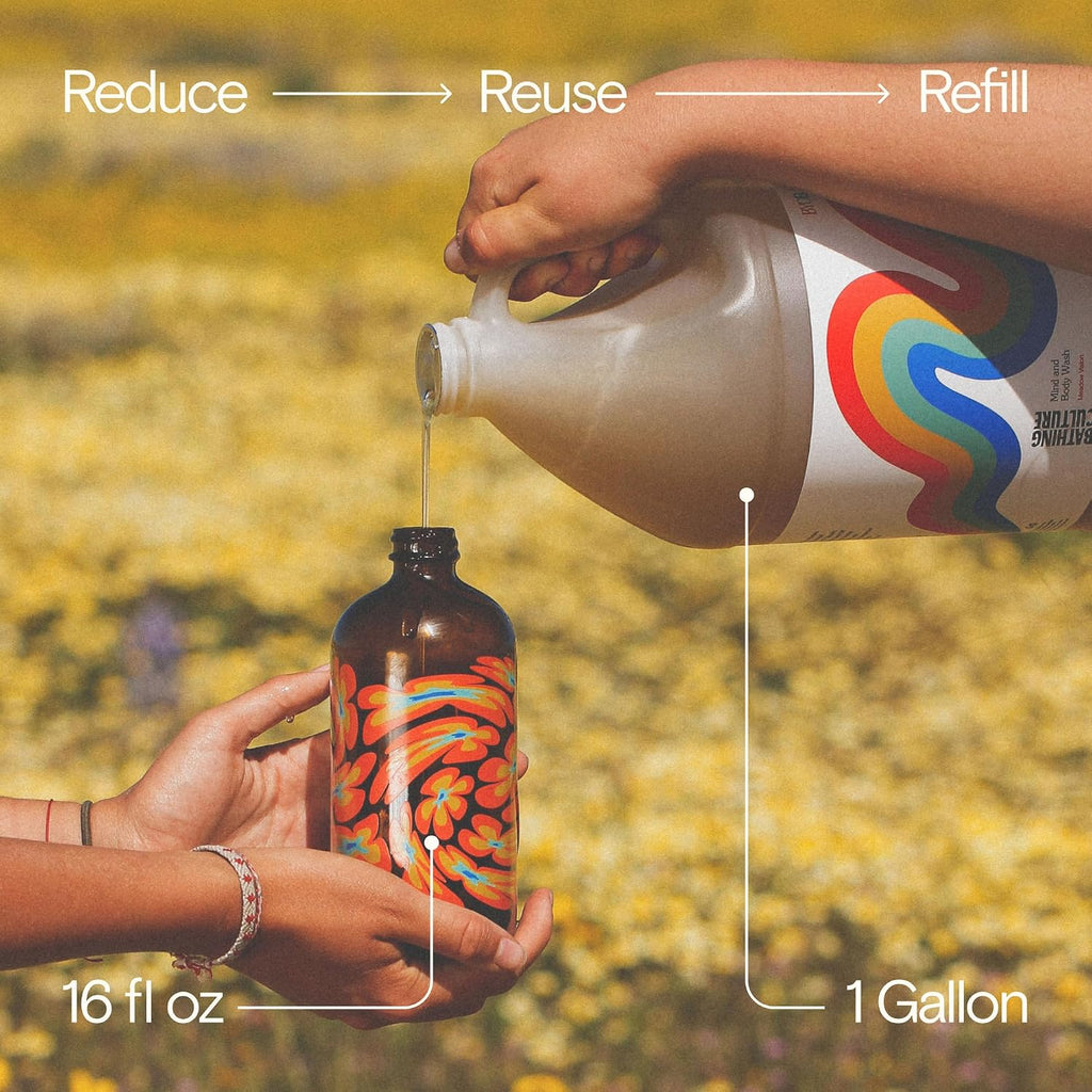 Bathing Culture Organic Body Wash for Women and Men, Natural Shower Gel, Biodegradable, Sustainable, Vegan Personal Care, Gallon Size, Meadow Vision Scent