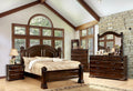 MASARA Traditional 4-Piece Queen Bedroom Set, Cherry Wood, Decorative Posts, Felt-Lined Drawers