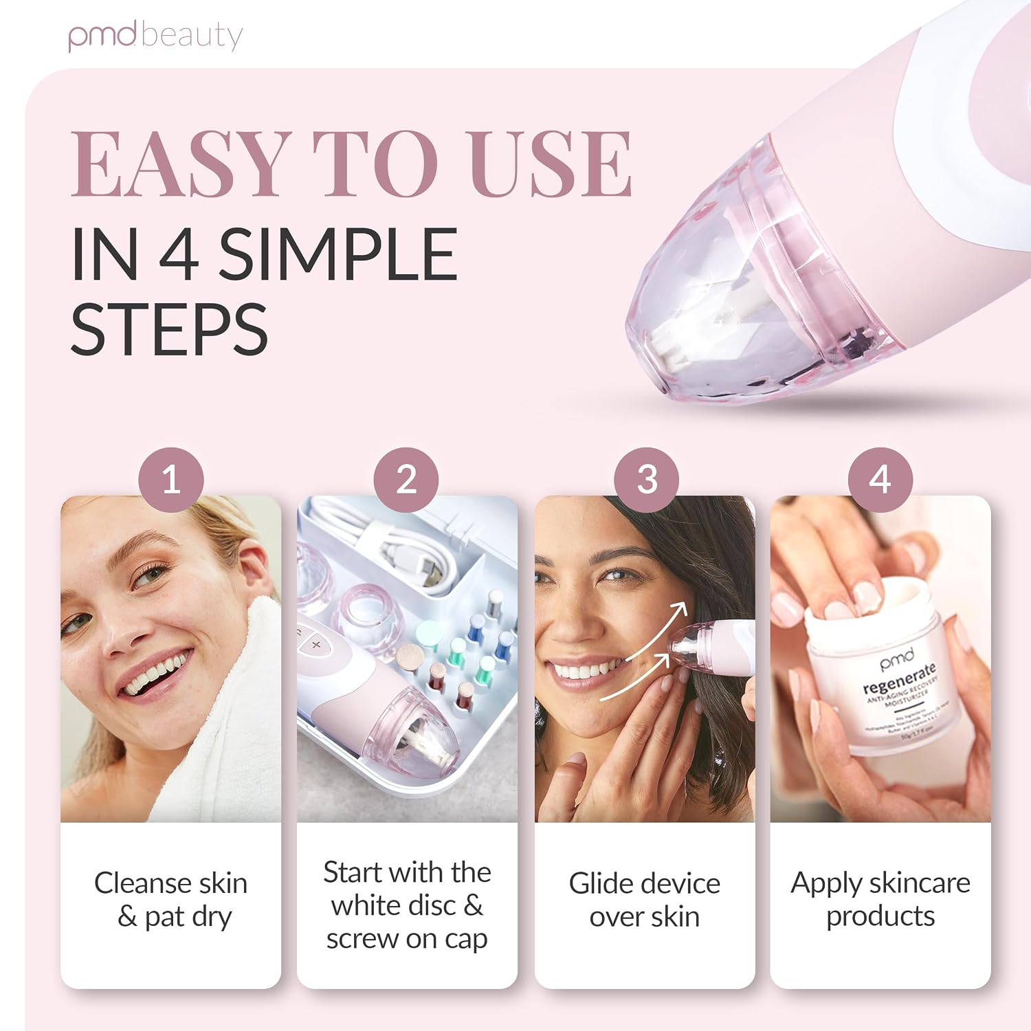 PMD Beauty Personal Microderm Elite Pro - At-Home Use, Facial Exfoliator Tool, Microdermabrasion Machine Kit for Face and Body Skincare