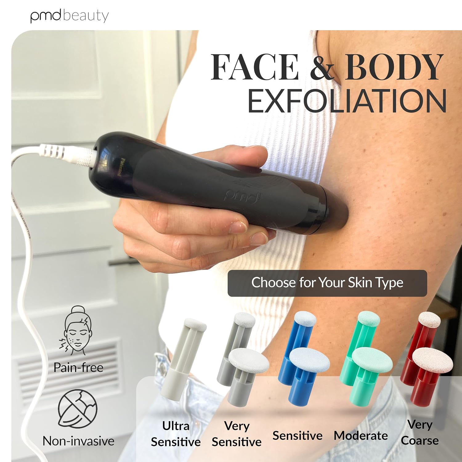 PMD Beauty Personal Microderm Pro - At-Home Use, Facial Exfoliator Tool, Microdermabrasion Machine Kit for Face and Body Skincare
