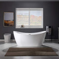 WOODBRIDGE 67' Acrylic Freestanding Bathtub Contemporary Soaking White Tub with Oil Rubbed Bronze Overflow and Drain,B0010-ORB