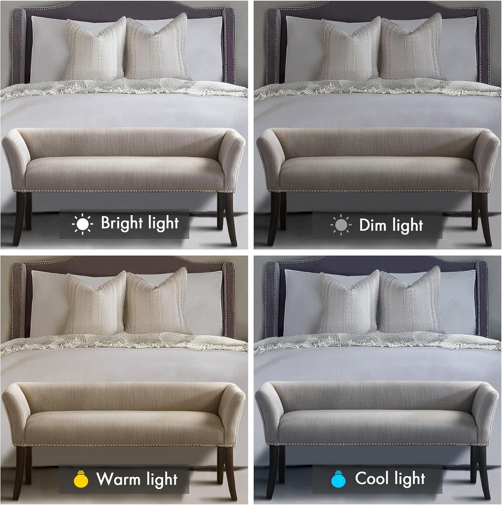 Madison Park Accent Bench, Upholstered with Nailhead Trim, & Padded Seat Entryway Bench Small, End of Bed Bench with Back, 49.5' W x 19.25' D x 23' H, Grey