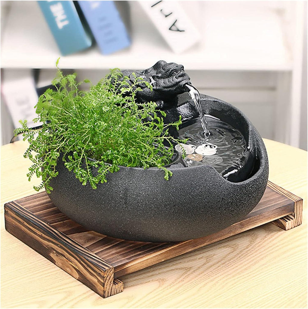 Tabletop Fountains Tabletop Fountain Ceramic Water Decoration Fountain Humidifier Water Feature Decoration Feng Shui Living Room Desktop Office Fish Tank Zen Meditation I