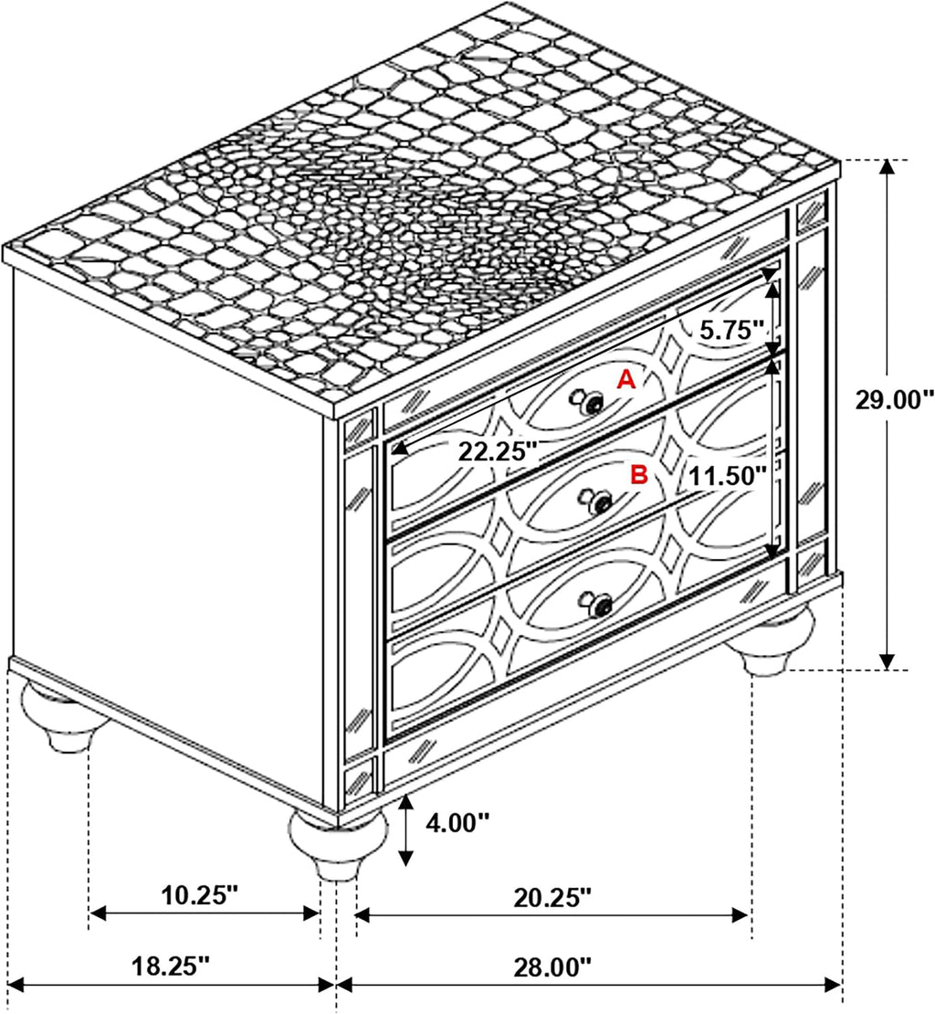 Coaster Home Furnishings Gunnison Modern Classic 4-Piece Bedroom Set Leatherette Upholstered Queen Size LED Panel Bed Frame 63-inch Headboard Silver Metallic 223211Q-S4