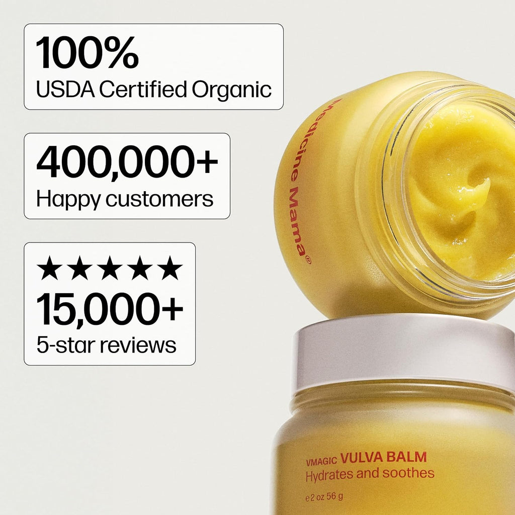 VMAGIC by Medicine Mama Organic Vulva Balm – Intimate Skin Care, Menopause Support – Relieves Feminine Dryness, Itching & Irritation – Hormone Free, Vaginal Moisturizer for Women – 6 Pack, 2 oz Each