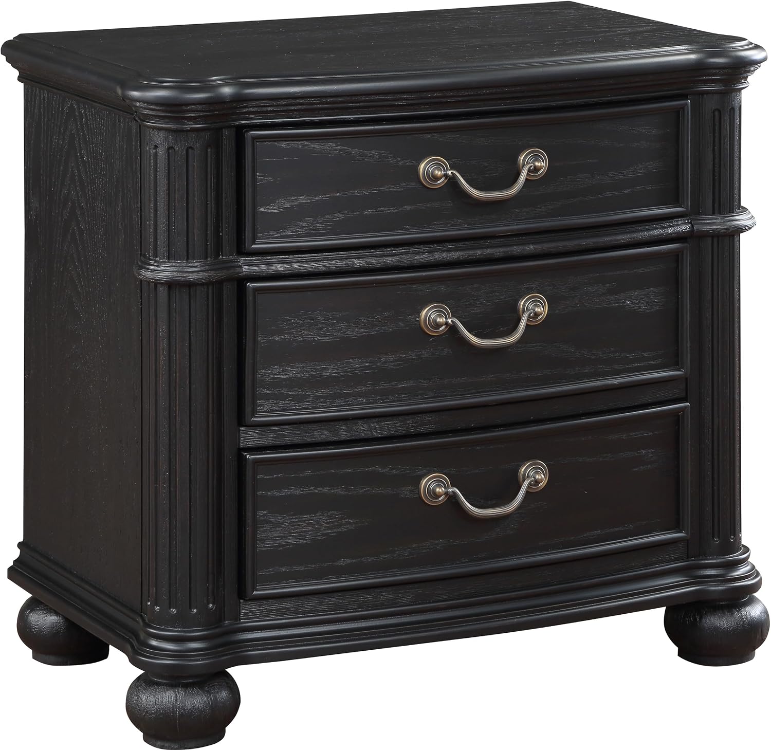 Coaster Home Furnishings Celina Traditional 4-Piece Bedroom Set Fabric Upholstered Queen Size Four-Poster Bed Frame 67-inch Headboard Black 224761Q-S4