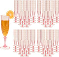 100PCS Plastic Champagne Flutes,7.1Oz Acrylic Pink Wine Glasses Goblets Reusable Drinking Champagne Glasses for Wedding ,Shatterproof and Disposable Cups Plastic Goblets Grand Event Party Supplies