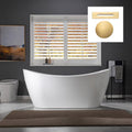 WOODBRIDGE 67'Freestanding White Acylic Soaking Bathtub with Brushed Gold Drain and Overflow,BTA1515-BG