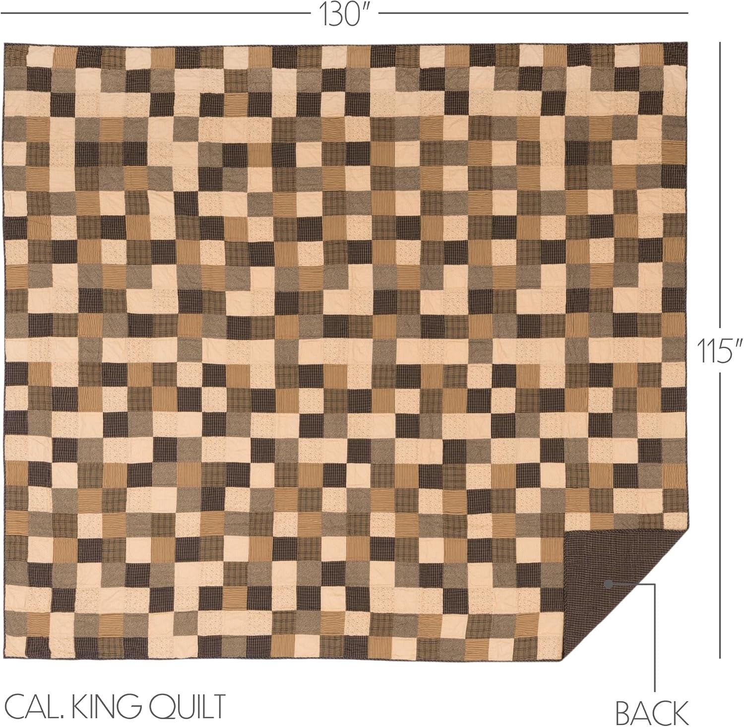 VHC Brands Kettle Grove 5 Piece California King Quilt Set (1 California King Quilt, 2 King Shams, 2 King Pillowcase)