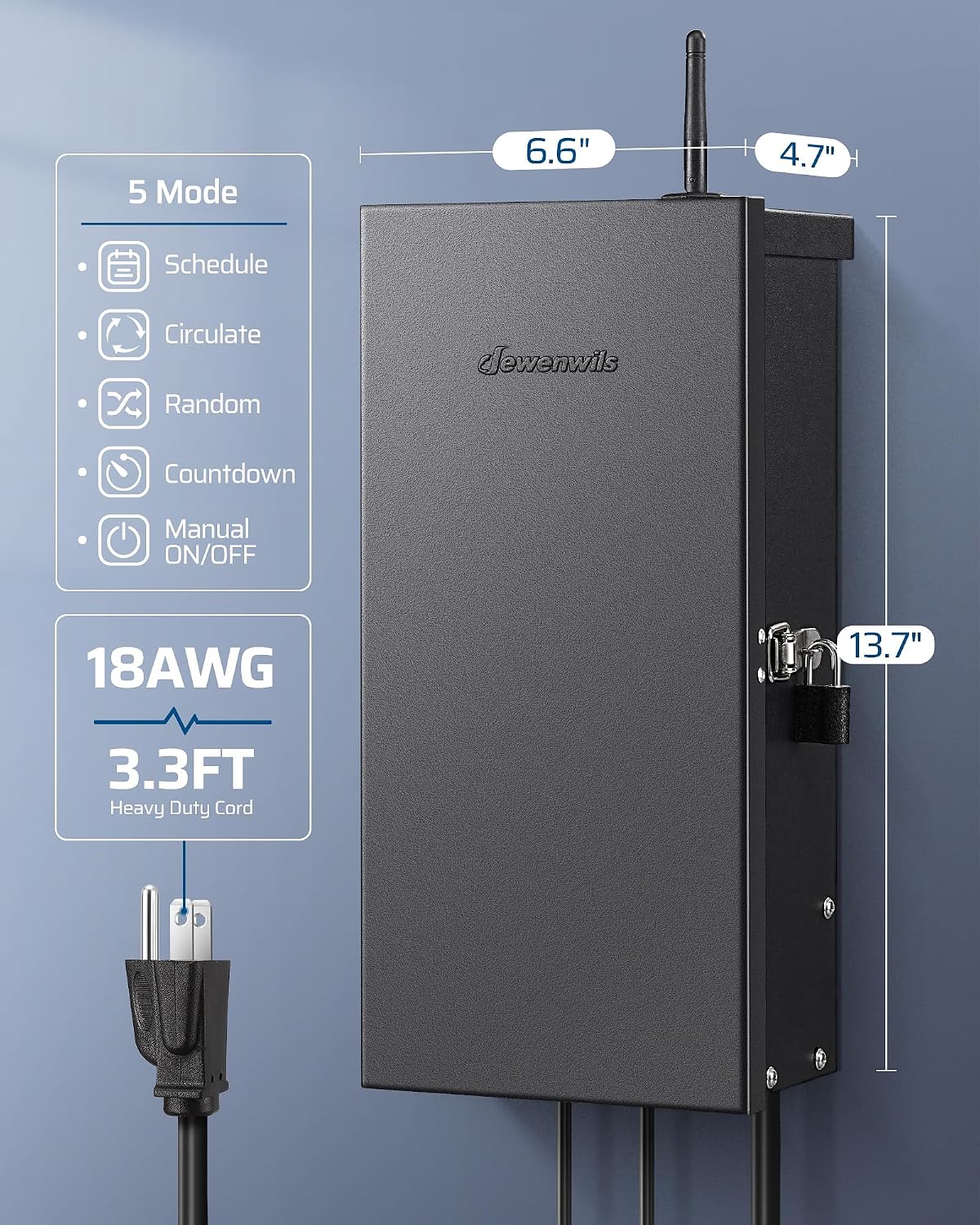 DEWENWILS 300W Low Voltage Landscape Transformer WiFi with 3 Zones, Outdoor Smart Low Voltage Transformer, 120V AC to 12/14V AC, Compatible with Alexa & Google Assistant, for Landscape Lighting