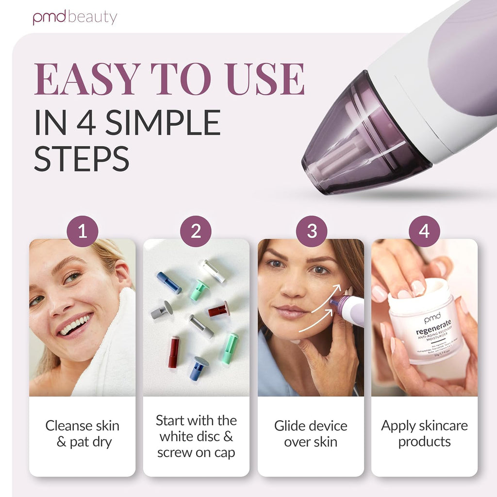 PMD Beauty Personal Microderm Pro - At-Home Use, Facial Exfoliator Tool, Microdermabrasion Machine Kit for Face and Body Skincare