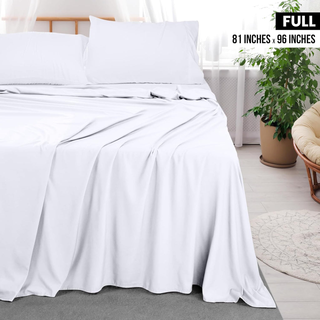 Utopia Bedding Flat Sheets - Pack of 20 - Soft Brushed Microfiber Fabric - Shrinkage & Fade Resistant Top Sheet - Easy Care (Full, White)
