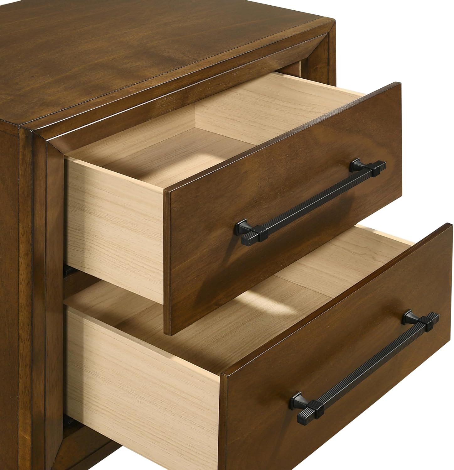 New Classic Furniture Ballard 5-Piece Wood King Bedroom Set with 2-Nightstands, Walnut Brown