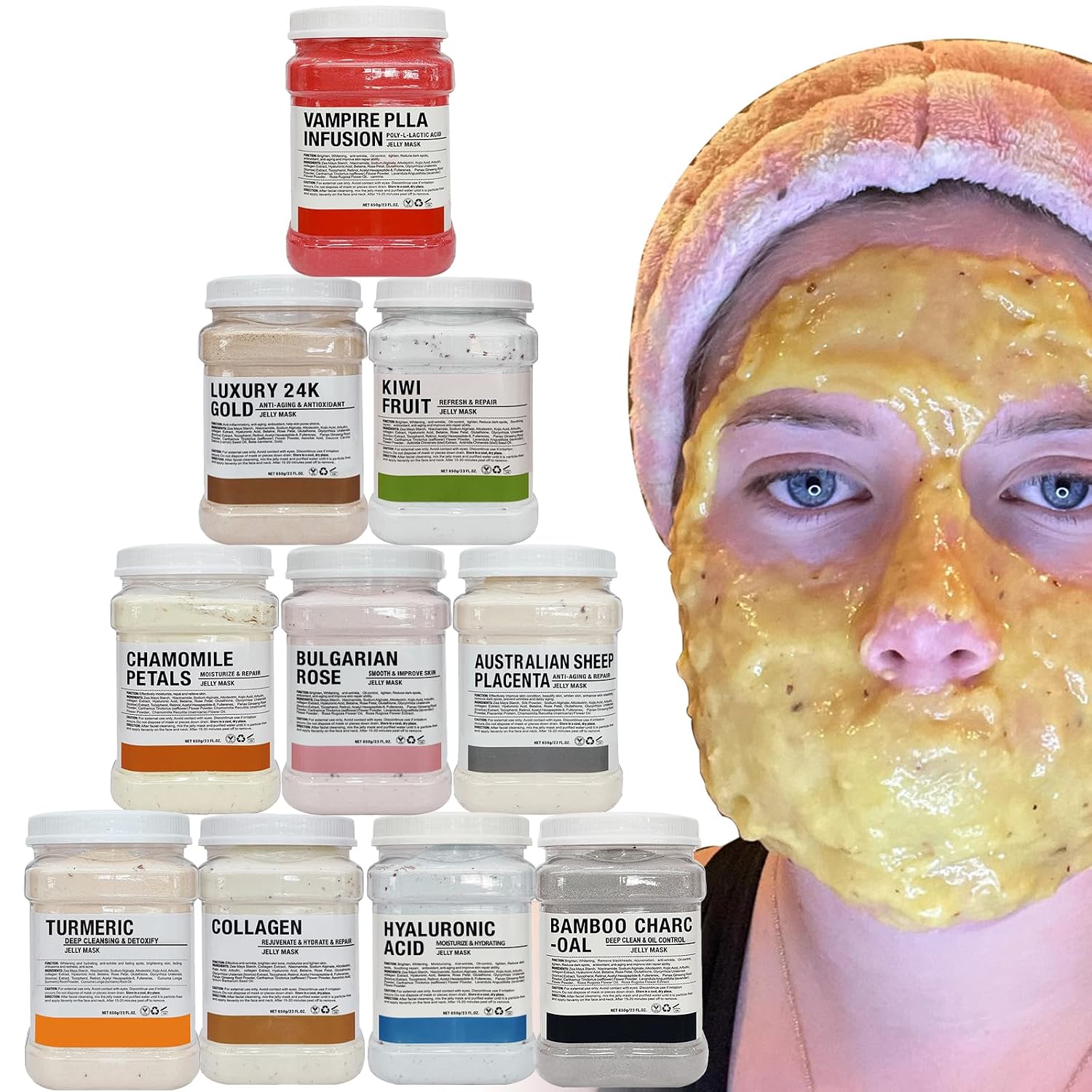 YMEYFAN Jelly Mask for Facials Professional Face Mask Bulk Wholesale for Beauty & Personal Care, Jelly Mask Powder for Estheticians Supplies Beauty Salon Spa Face Mask Skin Care, 23Fl Oz (10Pack)
