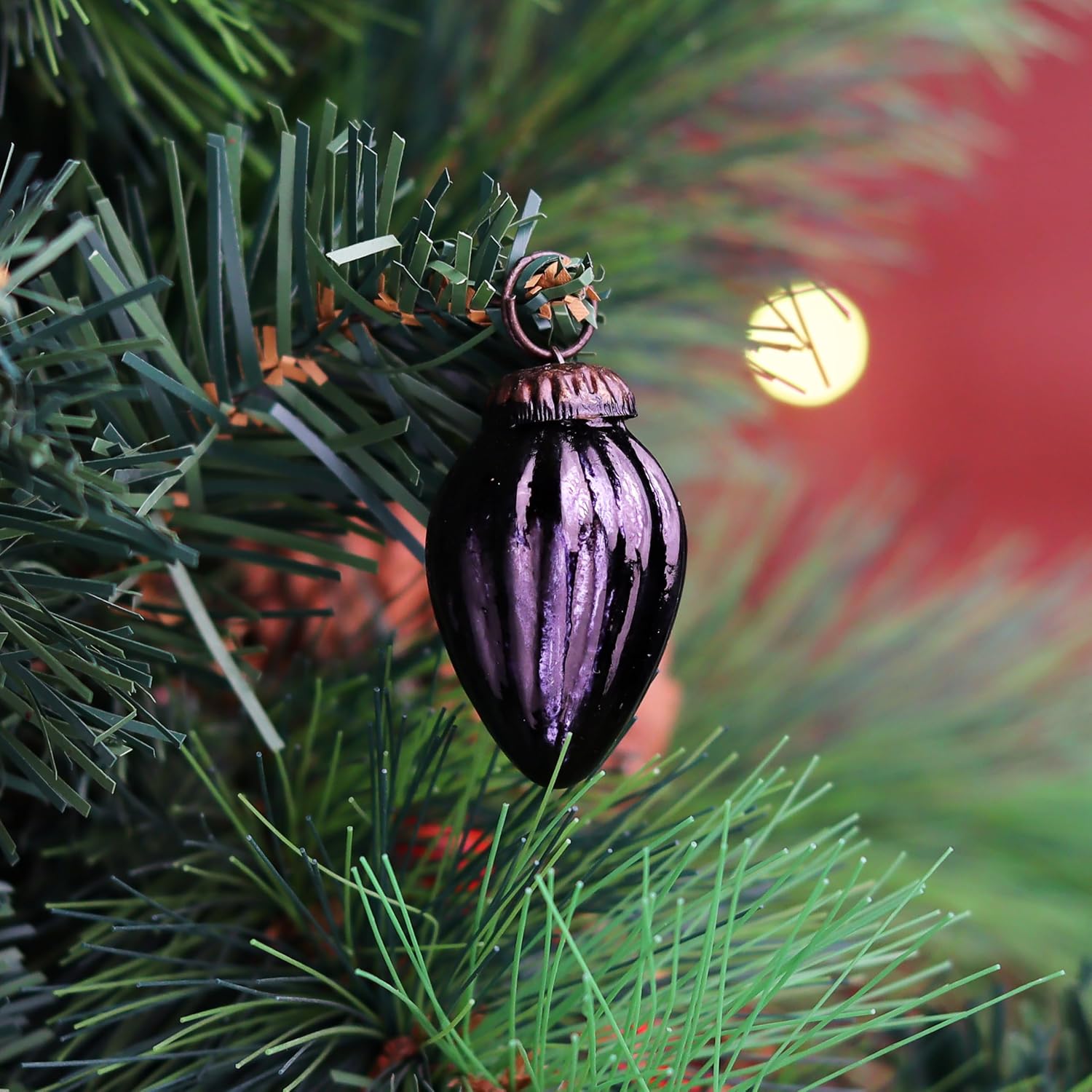 IndianShelf 200 Pieces Black Glass Vintage Christmas Ornaments Mini Bulk Decorative Ornaments for Halloween, Christmas Tree, New Year, Valentine Day, Holidays, Event and Wedding (25 * 8 Boxes)
