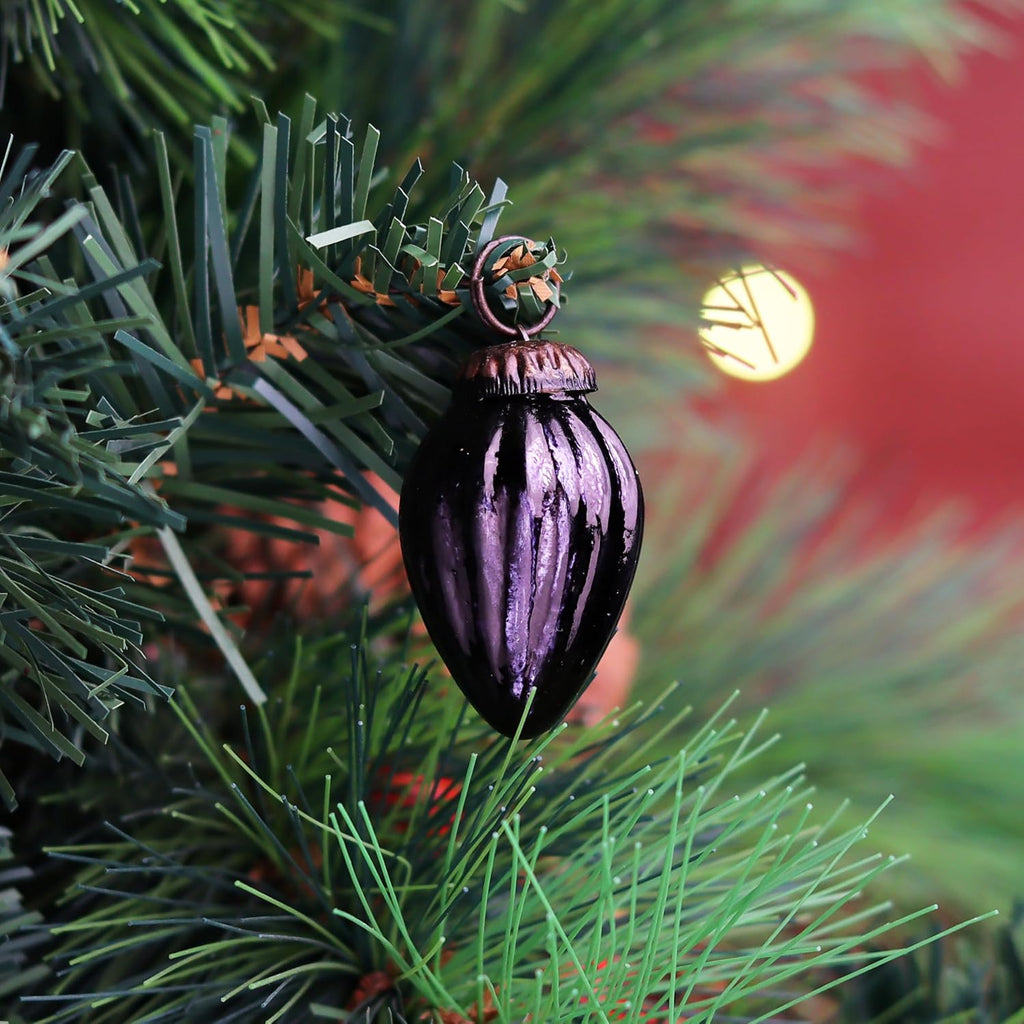 IndianShelf 300 Pieces Black Glass Vintage Christmas Ornaments Mini Bulk Decorative Ornaments for Halloween, Christmas Tree, New Year, Valentine Day, Holidays, Event and Wedding (25 * 12 Boxes)
