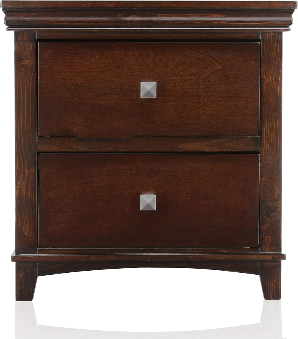 24/7 Shop at Home Zabdiel Casual Wood 2-Piece California King Bedroom Set, Brown Cherry