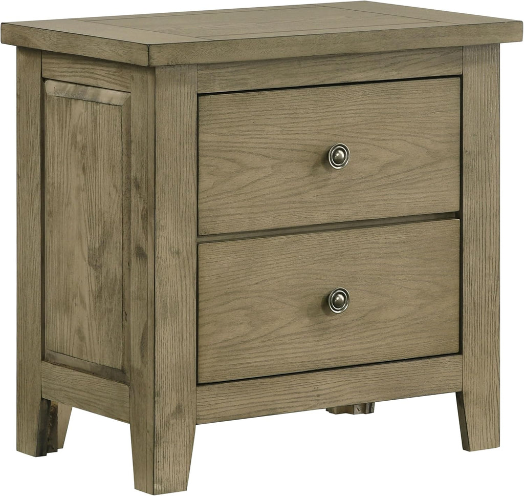 Coaster Home Furnishings - Hazlewood - Wood - 4-Piece Bedroom Set with Rustic Style, Slatted Headboard and Metallic Accent - Bedroom - Eastern King Size - Vineyard Oak - 207531KE-S4
