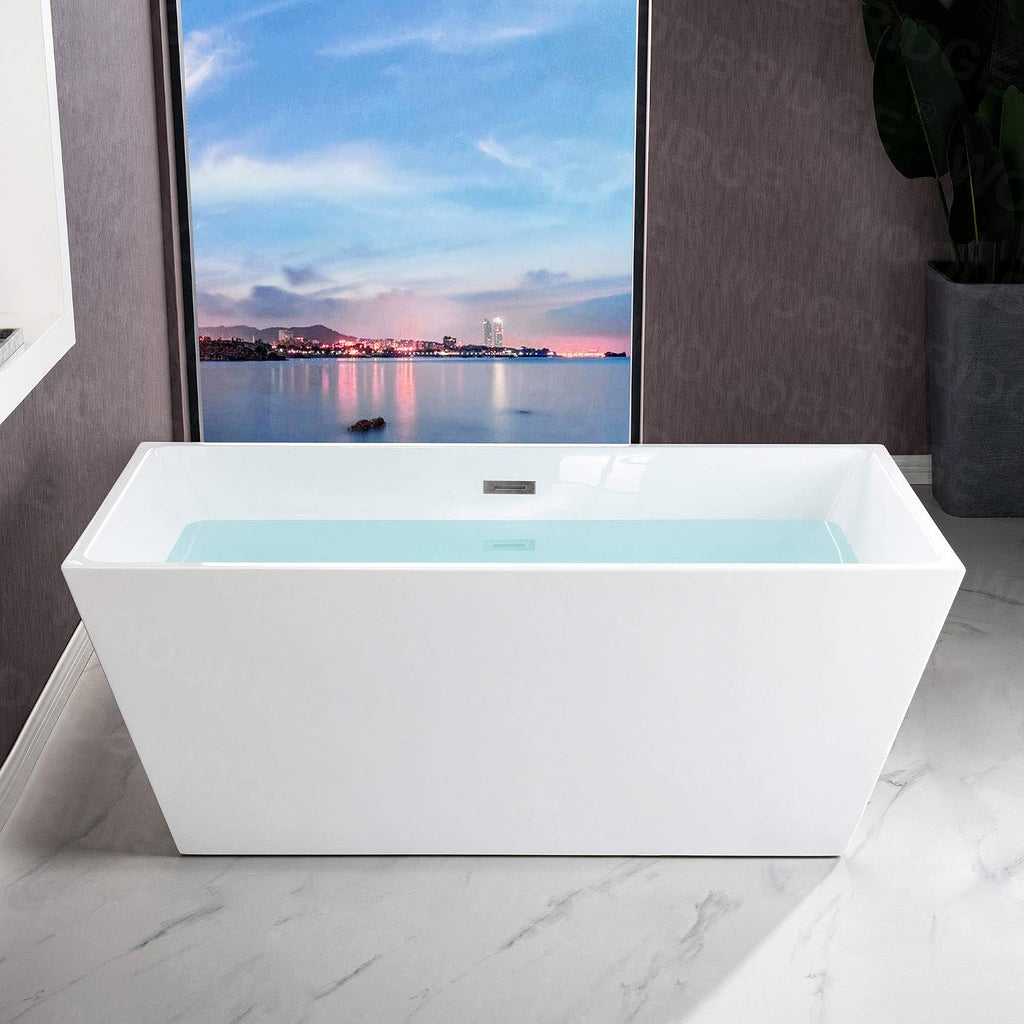 WOODBRIDGE B1412-B/N-Drain &O Bathtub, Brushed Nickel (B1412 -B/N-Drain &O)