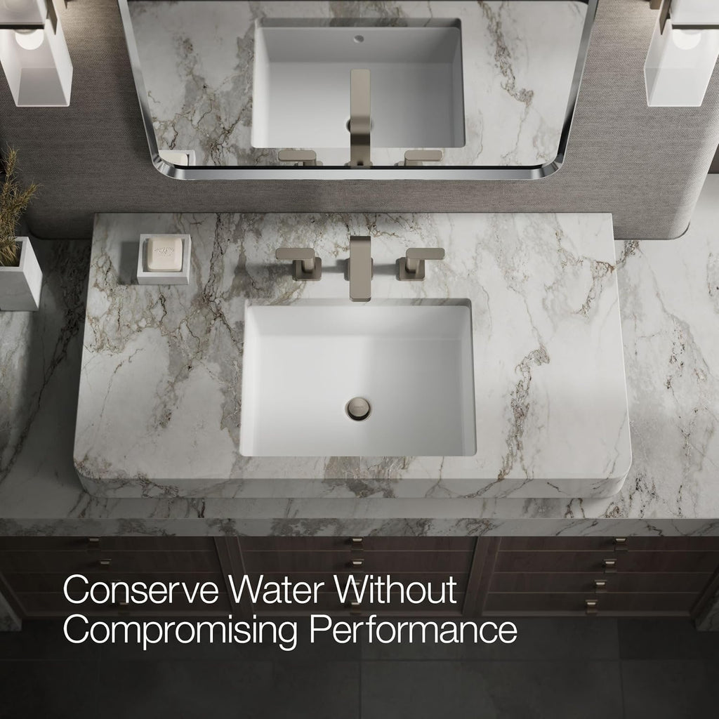Kohler K-23484-4K-BN Parallel Widespread Bathroom Sink Faucet, 1.0 GPM, Lever Handles, Vibrant Brushed Nickel