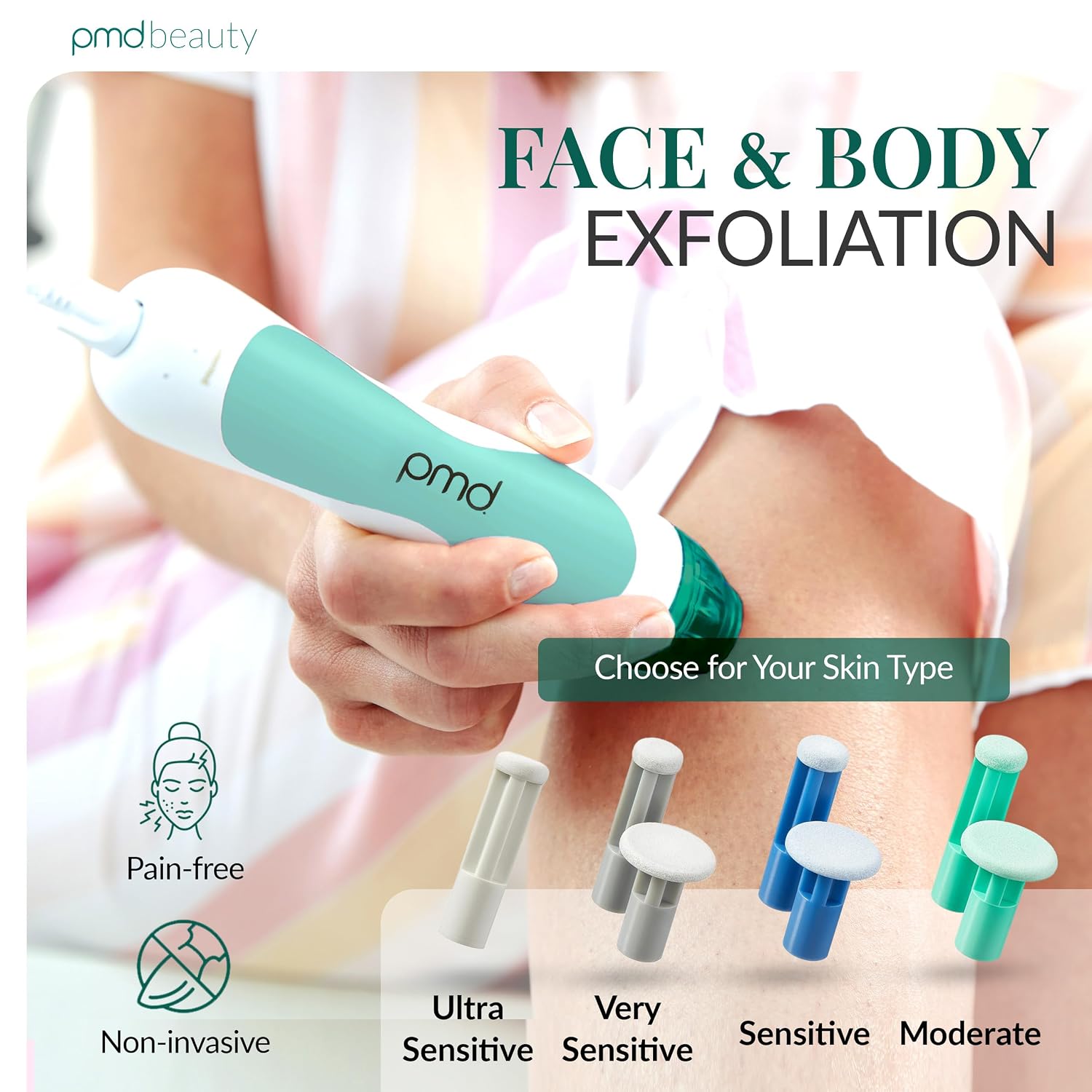 PMD Beauty Personal Microderm Classic - At-Home Use, Facial Exfoliator Tool, Microdermabrasion Machine Kit for Face and Body Skincare