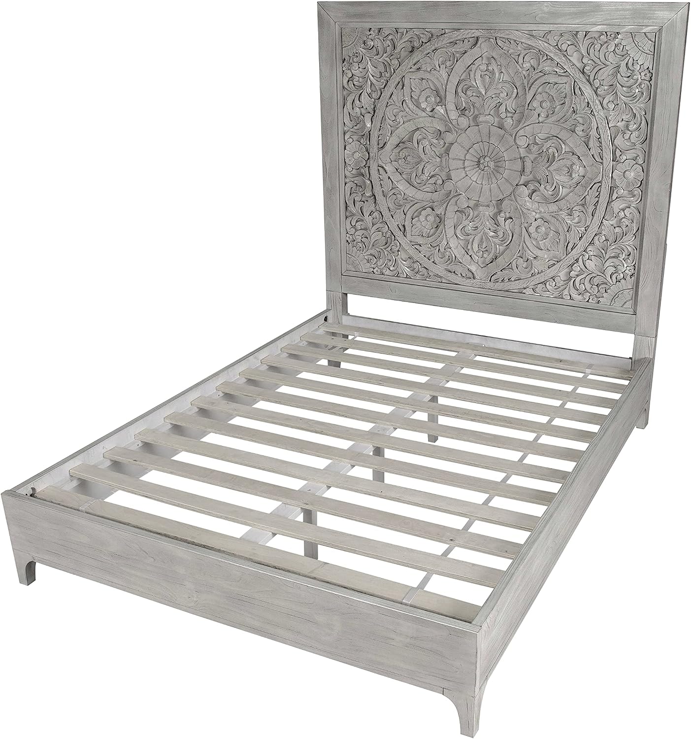 Modus Furniture Solid-Wood Low-Profile Bed, Full, Boho Chic - Washed White