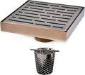 Serene Drains Oil Rubbed Bronze 6 Inch Square Shower Drain Bundle with Hair Catcher (Broken Lane Design)