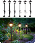 EDISHINE Low Voltage Landscape Lights, 12V 3W 120LM 3000K Seed Glass Outdoor Landscape Path Lights with Connectors, ORB Waterproof Electric LED Pathway Light Wired for Walkway Garden Yard, 6 Pack
