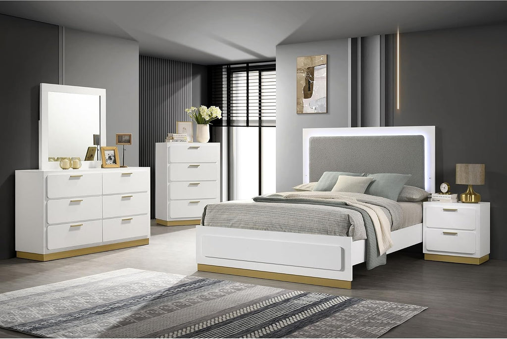 GOWE Sophia White 5-Piece Eastern King Bedroom Set