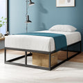 Zinus Joseph 14 Inch Platform Bed Frame, Wood Slat Support, No Box Spring Needed, Eco Friendly WonderBox(TM) Packaging, Easy Assembly, Black, Twin
