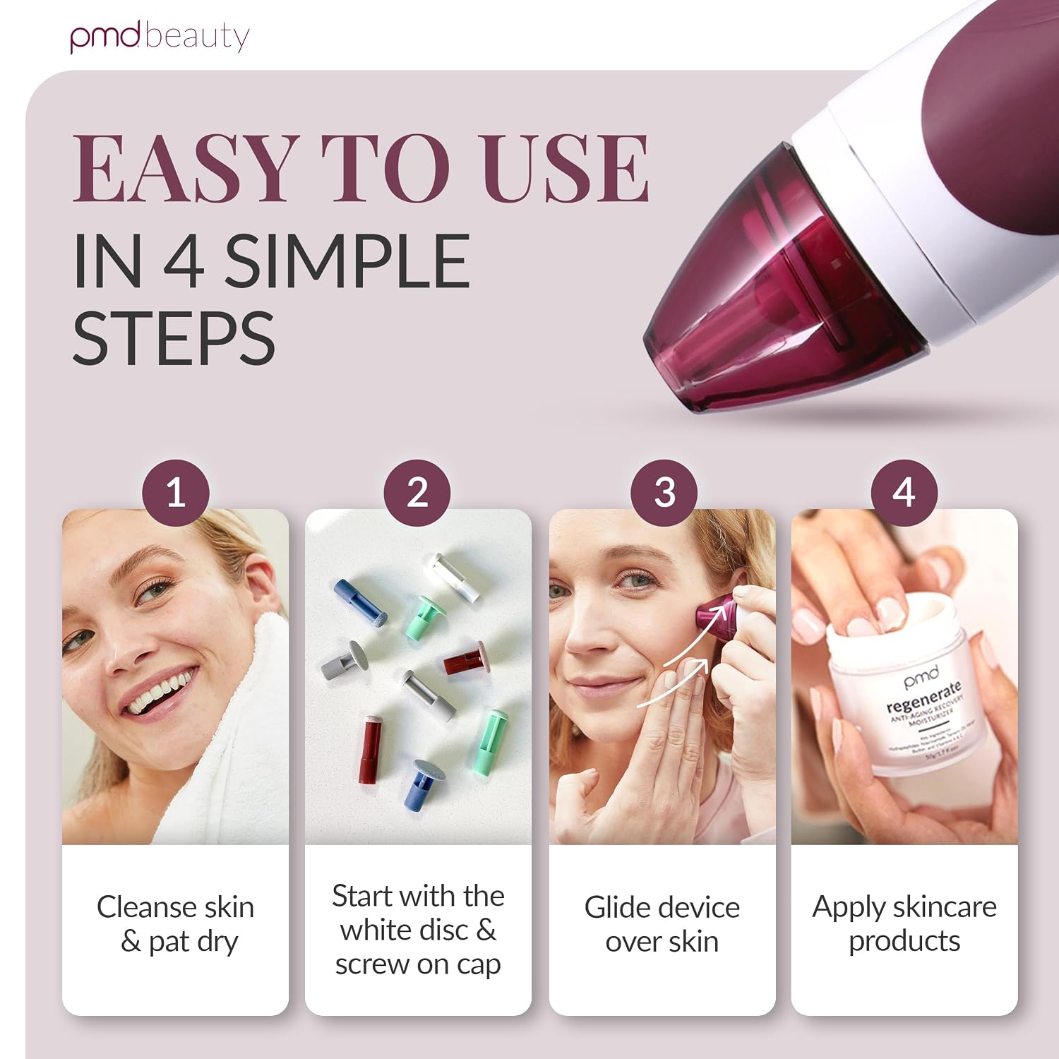 PMD Beauty Personal Microderm Pro - At-Home Use, Facial Exfoliator Tool, Microdermabrasion Machine Kit for Face and Body Skincare