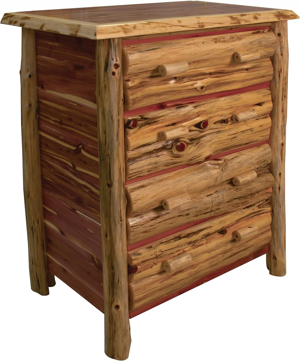 Furniture Barn USA-Rustic Lod Bedroom- Red Cedar Log Queen Mission-Style Bedroom Set