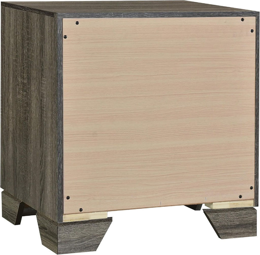 Benzara Reay 4 Piece Queen Bedroom Set with Dressers, Upholstered, Gray Brown