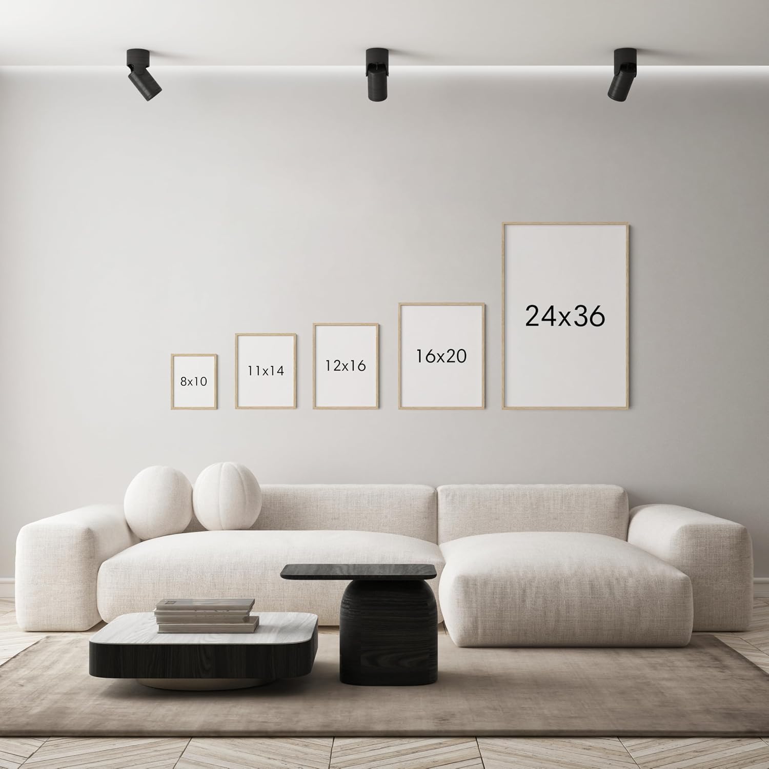 HAUS AND HUES Black and White Abstract Wall Art – Modern Minimalist Artwork for Living Room, Abstract Wall Décor for Home or Office (Unframed, 24x36)
