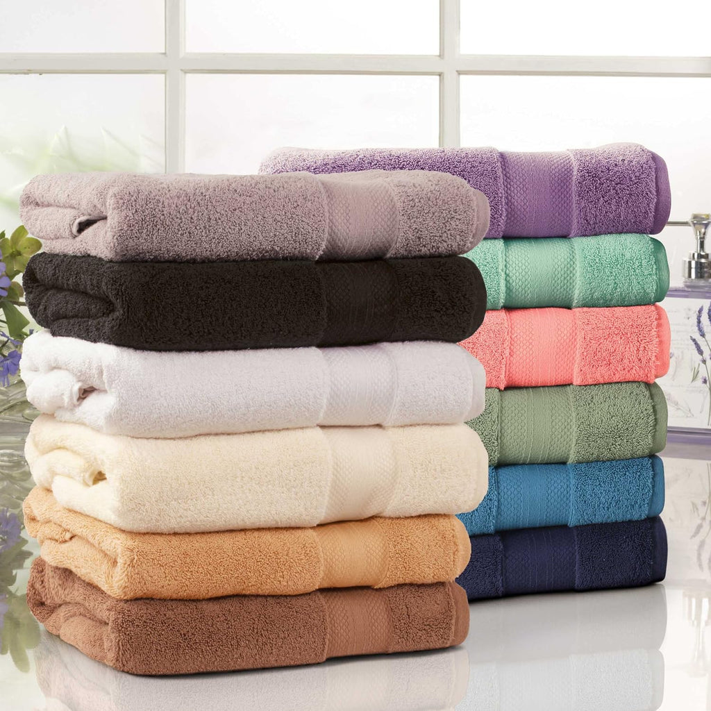 Superior Turkish Cotton 12-Piece Towel Set, 3 Bath, 3 Hand, 6 Face Towels/Washcloth for Home, Guest, Master Bathroom Essentials, Hotel, Resort, Spa, Shower, Adult, Kids, Plush, Soft, White