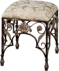 Touch of Class Elegant Raina Upholstered Square Vanity Stool for Bedroom, Bathroom, Hallway