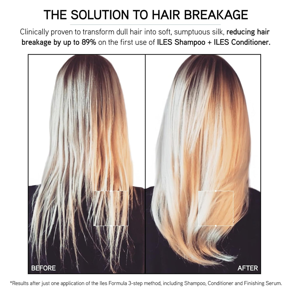 ILES FORMULA Signature Collection Deep Repair Shampoo & Conditioner w/Finishing Serum Blow Dry Cream for Dry, Damaged, Frizzy Hair - Hydrating Hair Care for Less Breakage & Healthy Hair Growth