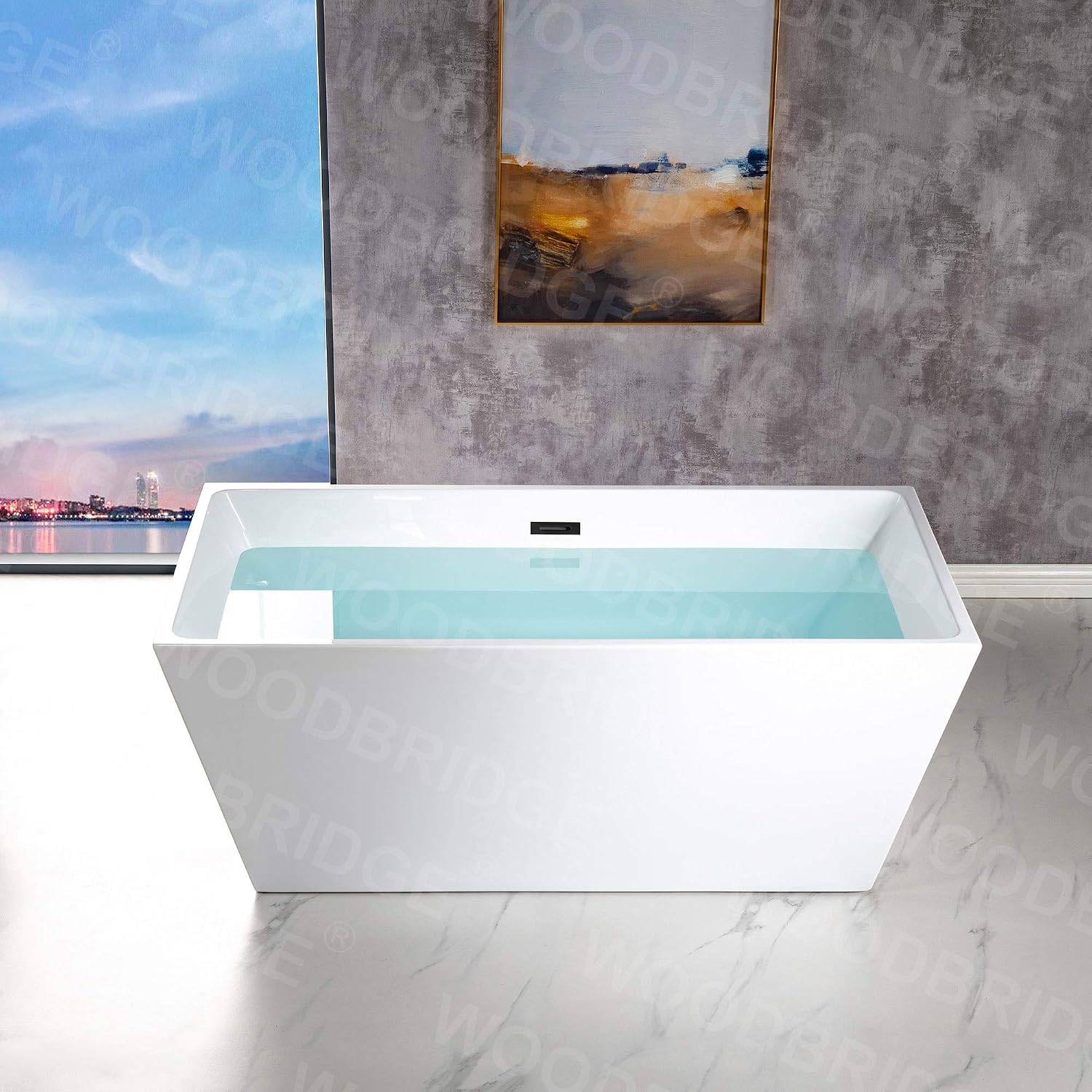 WOODBRIDGE B1412-MB-Drain &O Bathtub, WHITE