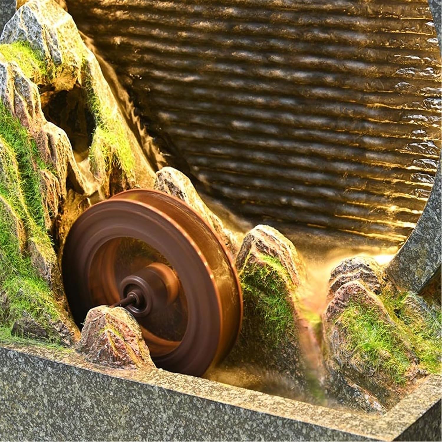 Tabletop Fountain Minimalist Rockery and Flowing Water Ornaments Curtain Circulating Fountain